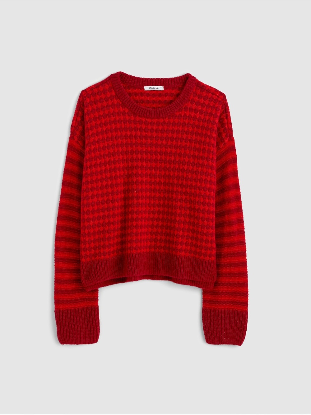Madewell Red Patterned Sweater Size S